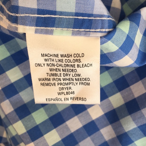 Club Room Blue Check Cotton Button Front Shirt - Picture 7 of 8